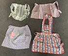 Vintage Apron Lot of 4 Red White & Blue Roses Pink Umbrellas Sheer Green Flowers