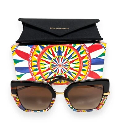 Dolce Gabbana DG 4373F 3278/13 Sunglasses Brown Havana on Carretto w/case - Image 1 of 4