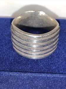 Navajo Elvira Bill Heavy Thick Stamped Sterling Silver Men's Ring Size 10.5 - Picture 1 of 9