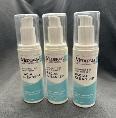 Lote de 3 limpiadores faciales Mederma Advanced terapia piel seca alfa hidroxiácido 6z Foto 1 de 3