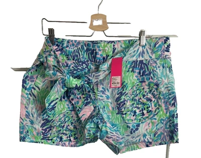 Nuevo con etiquetas Pantalones Cortos Chinos Elásticos Lilly Pulitzer Kaden Lazo Concha De Una Fiesta Talla 14 Foto 1 de 3