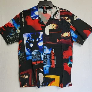 Camisa Halloween Viernes 13 Para Hombres Talla MEDIANA Abotonada Estampado Completo NUEVA  - Imagen 1 de 4