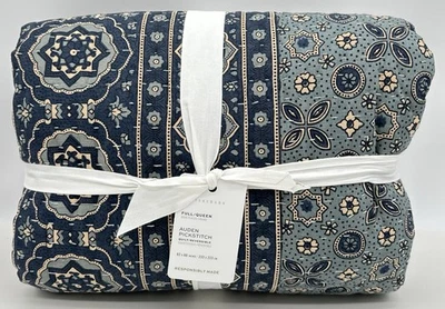 Pottery Barn ~ Auden Pick-Stitch Pickstitch Hecho a Mano Reina Completa ~ NUEVO Foto 1 de 2