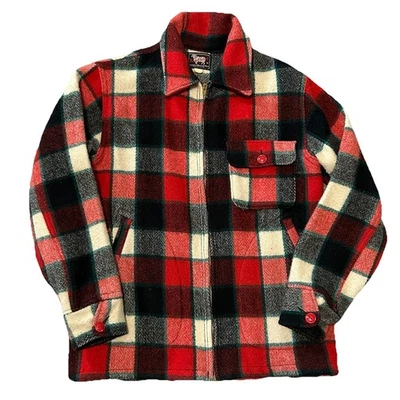 Chaqueta De Colección 1950 Woolrich Buffalo Cuadros Caza Cremallera Pestañas Laterales 34 Ver Medidas Foto 1 de 4