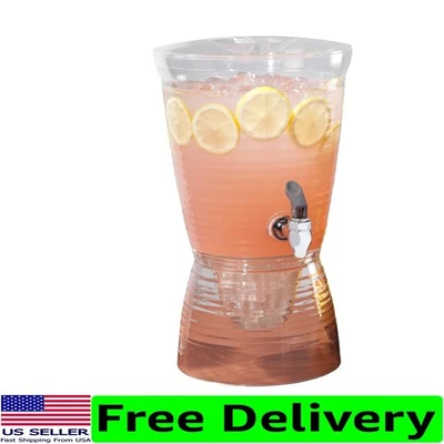 Elegante dispensador de bebidas de corteza de 1,5 galones sin grifo de goteo - acrílico transparente Foto 1 de 4