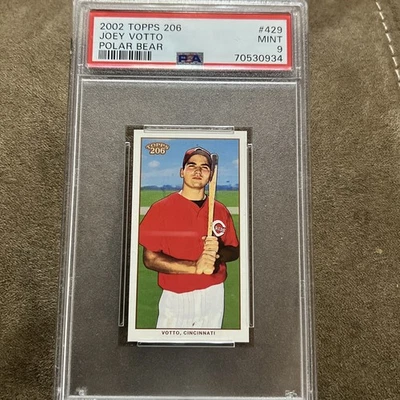 2002 Topps 206 Joey Votto RC #429 Mini Polar Bear Back PSA 9 Mint SSP Rare - Image 1 of 2