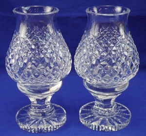 Waterford Alana (2) Hurricane Lamps with Globes  (B33) - Picture 1 of 17