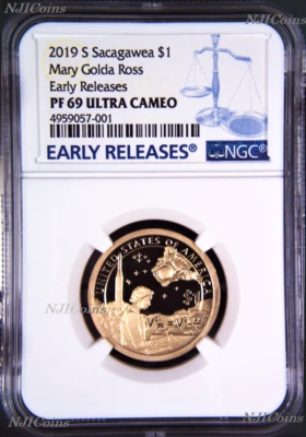 2019 S Proof Native American Mary Ross NGC PF69 ER Dollar $1 Coin - Image 1 of 2