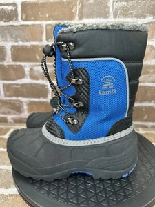 Kamik Luke 2 Insulated Waterproof Winter Snow Boots Blue Youth Boys Size 1 - Picture 1 of 7