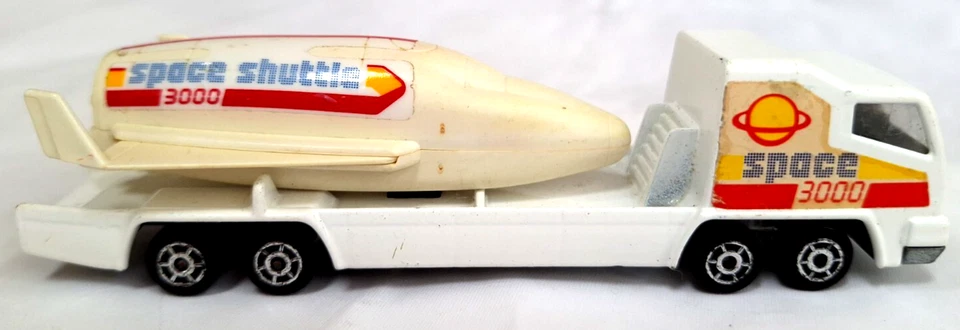 Majorette France Die Cast Space Shuttle Vehicle w/folding wings & Transport VTG. - Image 1 of 4