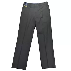 Haggar Mens 4-Way Stretch Textured Grid Classic Fit Dress Pants Charcoal 34x32 - Picture 1 of 4