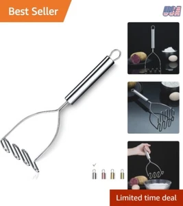 Potato Masher Stainless Steel Heavy Duty 9.6 Inch Food Hand Vegetable Fruits - Picture 1 of 9