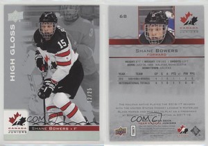 2017 Upper Deck Team Canada Juniors High Gloss /25 Shane Bowers #68