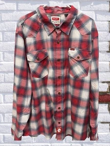 Wrangler Slim Fit,All Day Comfort,Cowboy Red/Blue, L/S, Size Large , NWT - Picture 1 of 4