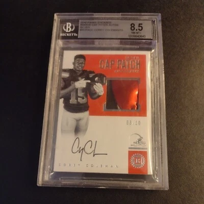 #3/10 Corey Coleman Rookie Cap Patch Auto 2016 Panini Encased BGS 8.5 Baylor - Image 1 of 4