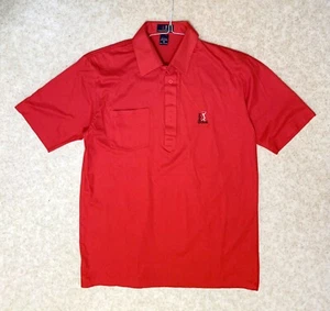 PGA Tour Men Sz M Red Cotton Blend Polo Short Sleeves RAM Golf Corp Appliqué - Picture 1 of 2
