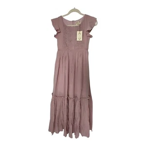 Joyfolie Mia Joy Viola Violet Maxi Dress Girls Ruffle Cap Sleeve Size 10 - Picture 1 of 12