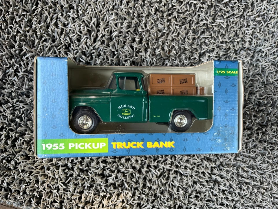 ERTL 1955 John Deere Pickup Truck Coin Bank  1:25 Diecast #5614 NOS Midland Impl - Image 1 of 1