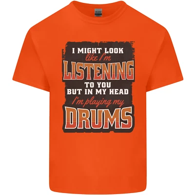 Camiseta My Head I'm Playing Drums Drummer niños niños niñas Foto 1 de 4