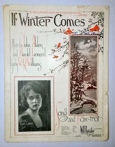 1922 If Winter Comes Alden Leonard Williams Piano Voice Sheet Music Antique  - Picture 1 of 8