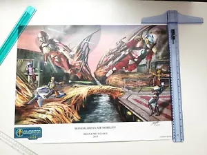 Póster firmado de movilidad aérea Chicago Mandalorian 2019 Star Wars Celebration - Imagen 1 de 8
