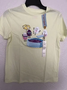 NWT Yellow T-shirt, Fun Easter Eggs Jumping in Pool of Dye,Kids L (10/12) - Picture 1 of 1