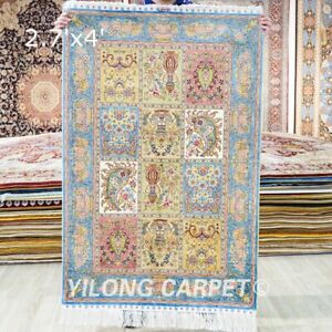 Collection Of 2.7x4ft Hand Knotted Area Rug Tapestry Villa Handmade Silk Carpet