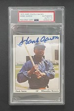 1975 SSPC Puzzle Hank Aaron Signed PSA/DNA 10 Auto Grade Milwaukee Brewers HOF