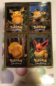 Vintage Pokemon Card Gold Border Hasbro Toy Wishes Uncut Foil sheet 1999 - Picture 1 of 2