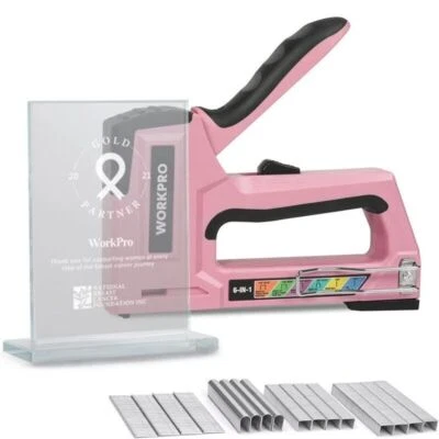 WORKPRO 6-in-1 Staple Gun Manual Brad Nailer w/4000PCS Staples Stapler Nail Gun - Image 1 of 4