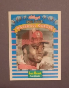 1991 Kellogg's Corn Flakes Baseball Greats Lou Brock Cardinals Hologramm - Bild 1 von 2