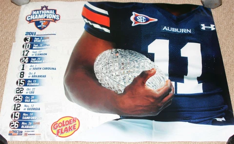 2010 National Champions Auburn University Tigers Football Poster Golden Flake Cover