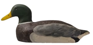 Mallard Drake handmade & painted wood duck dated 1986 signed folk art rustic vtg - Picture 1 of 12