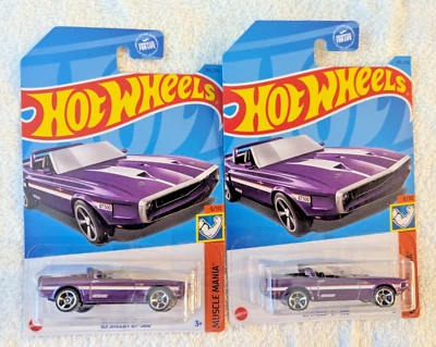 Hot Wheels 2023 HW Muscle Mania 9/10 roxo metálico 69 Shelby GT-500 LOTE DE 2 - Imagem 1 de 2
