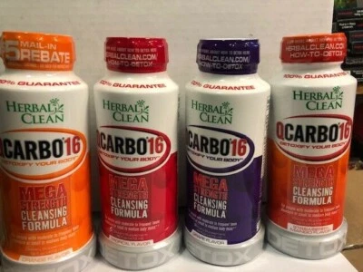 Herbal Clean Qcarbo 16 oz Mega Strength Cleansing Detox.....Sabores Sortidos - Imagem 1 de 2