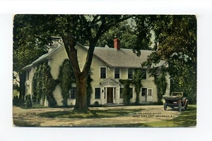 Postal de East Greenwich RI, coche antiguo fuera de Gov Green House - Imagen 1 de 2