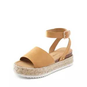 DREAM PAIRS Platform Espadrilles Casual Ankle Strap Wedge Sandals Summer Shoes 7 - Picture 1 of 5