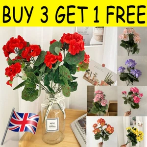 Premium Artificial Plant Begonia Flower Wedding Home Setting with 5 Branche UK - Picture 1 of 29