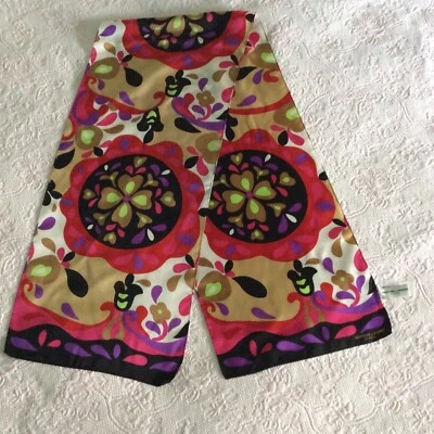 Adrienne Landau Studio 100% Silk Multicolor Floral Design Twill Scarf - Image 1 of 4