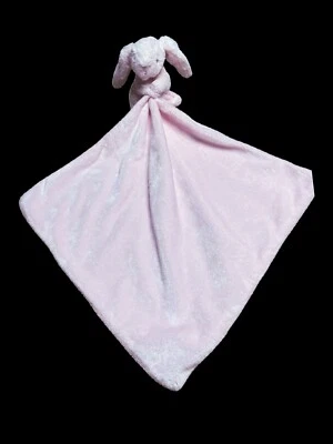 Little Jellycat lovey pink bunny blanket rabbit plush stuffed animal fuzzy 12" - Image 1 of 4