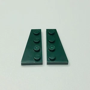 41769 41770 LEGO Parts Plate Wedge 4x2 Right & Left (Earth) DARK GREEN (1 Pair) - Picture 1 of 1