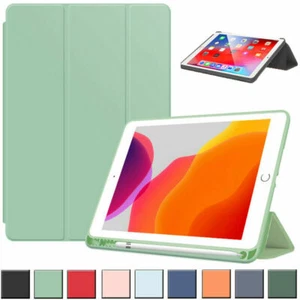 Smart Silicon iPad Case Cover + Pen Holder For iPad 9/8/7/6/5th gen Air Pro - Picture 1 of 15