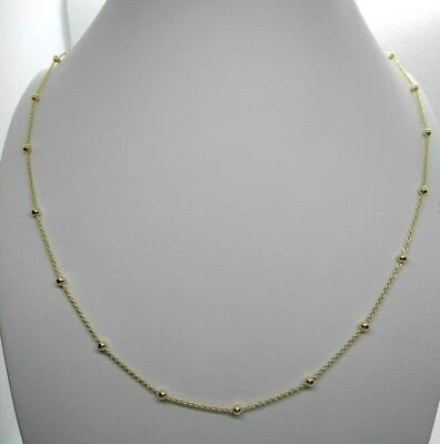 Collana Elegante in Argento 925/1000 Dorato con Sfere da mm 2,5 - da cm 45 a 100 - Immagine 1 di 4