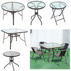 Round/Square Garden Patio Coffee Bistro Table Glass Outdoor Summer Parasol Hole