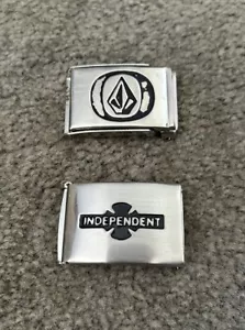 Volcom & Independent Skate BELT Buckle SKATEBOARDING Street Surf Style VINTAGE - Picture 1 of 8