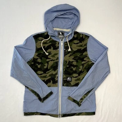 Camisa camuflada/denim con capucha PRPS Goods & Co E76JT02 talla L Foto 1 de 4