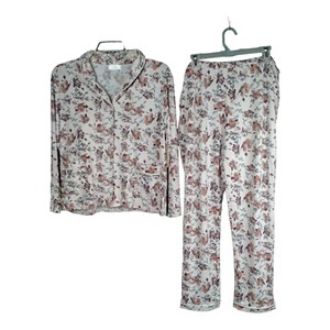 New Heidi & Oak Womens Pajamas XL Pink Floral Pockets $88 Retail PJs Set Flowers - Picture 1 of 19