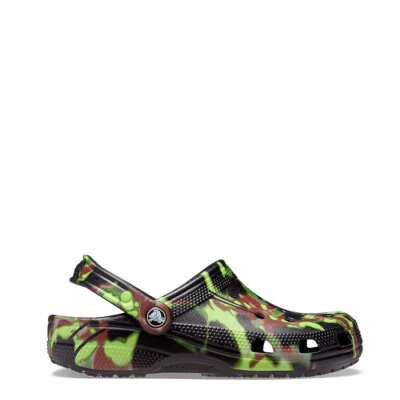 Zueco camuflaje clásico para niños pequeños CROCS 208304-BLK en negro Foto 1 de 4