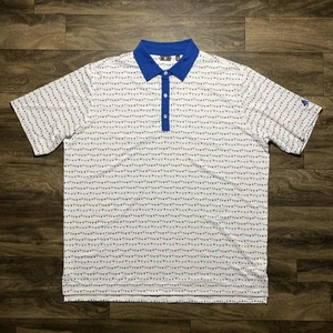 FootJoy FJ Golf Performance Stretch Poloshirt Herren 2XL Flagge Banner Print weiß - Bild 1 von 9