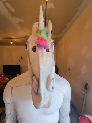 Unicorn  Mask  With Rainbow  Hair - Image 1 of 4